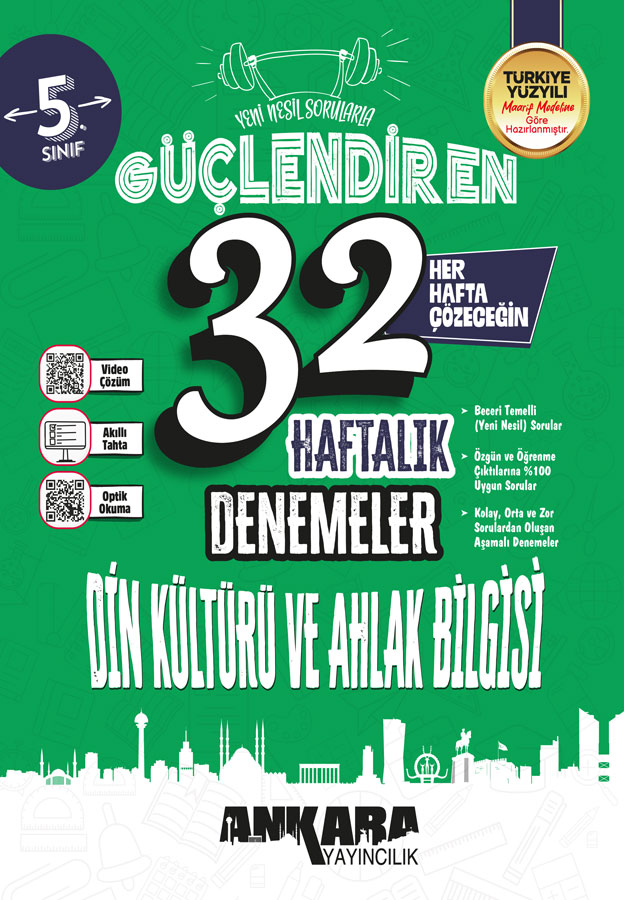 5. Sınıf Güçlendiren 32 Haftalık Din Kültürü Ve Ahlak Bilgisi Denemeleri