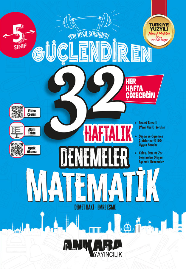 5.Sınıf Güçlendiren 32 Haftalık Matematik Denemeleri