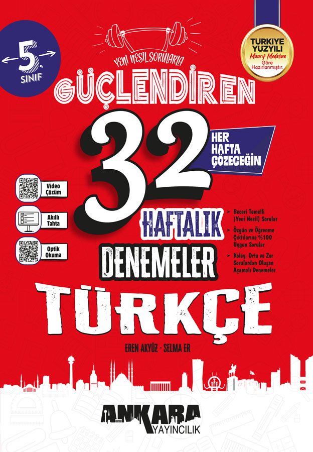 5.Sınıf Güçlendiren 32 Haftalık Türkçe Denemeleri