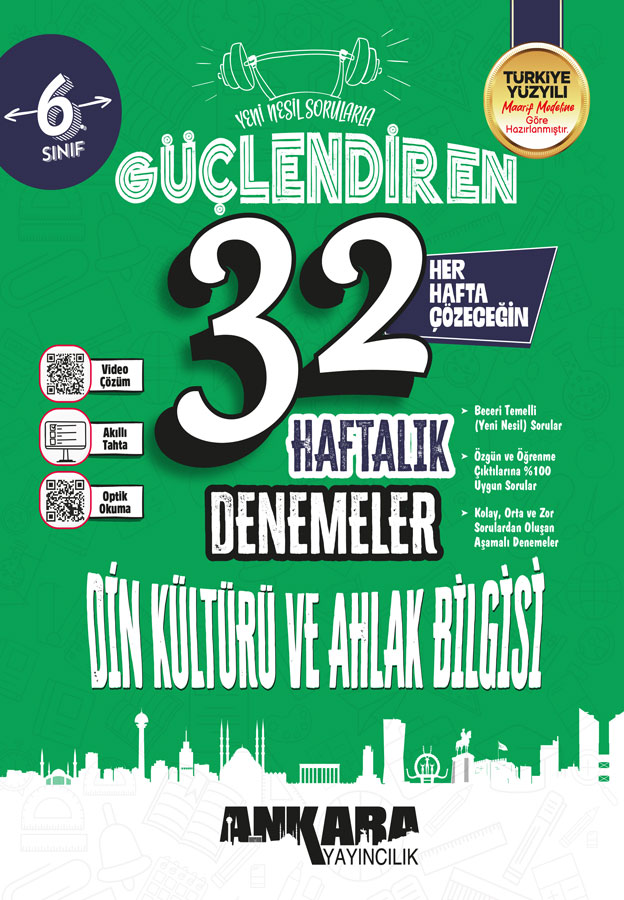 6.Sınıf Güçlendiren 32 Haftalık Din Kültürü Ve Ahlak Bilgisi Denemeleri