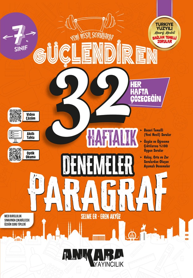 7. Sınıf Güçlendiren 32 Haftalık Paragraf Denemeleri